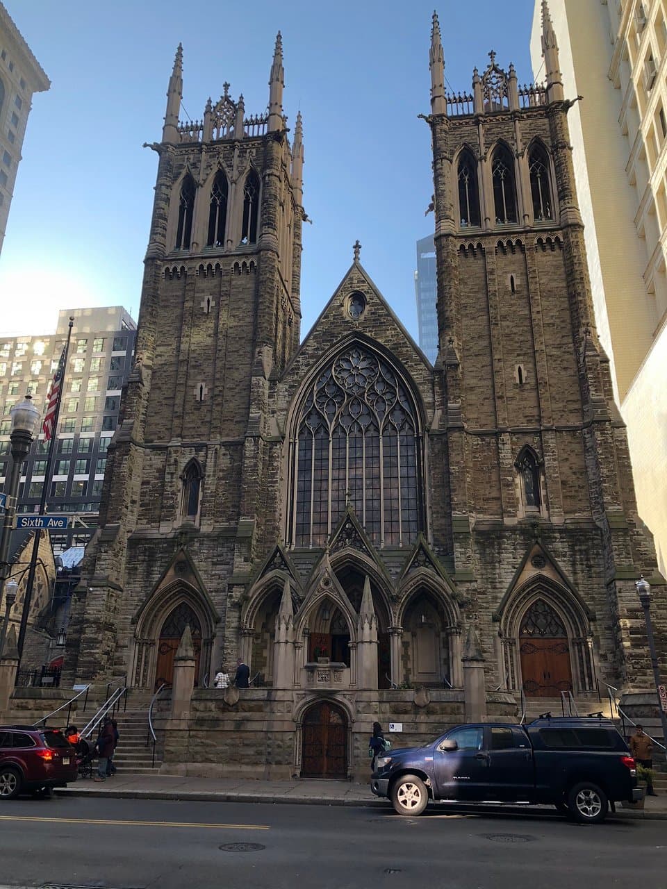 First Presbyterian Church organized in 1735. This church was built on 2.5 lots that were Indian Burial grounds in 1858 and serves the mid city today. Beautiful inside and has massive pipe organ.