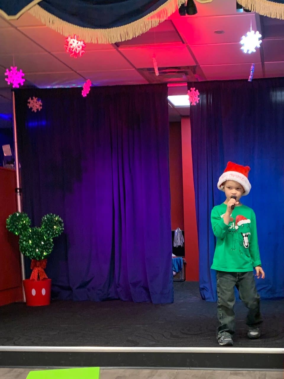 Singing on stage