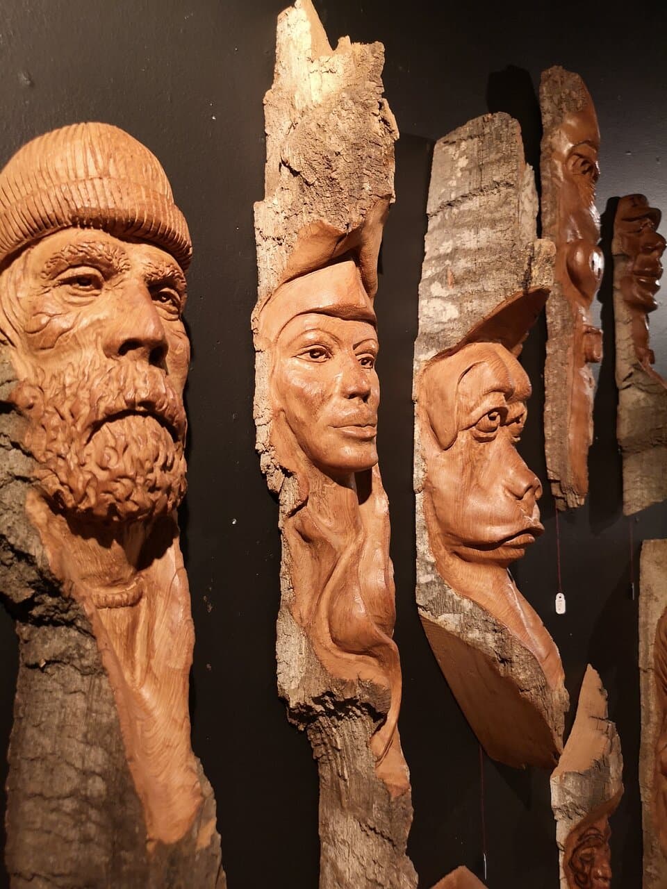 Hand carved figures by Elmer Gunderson.