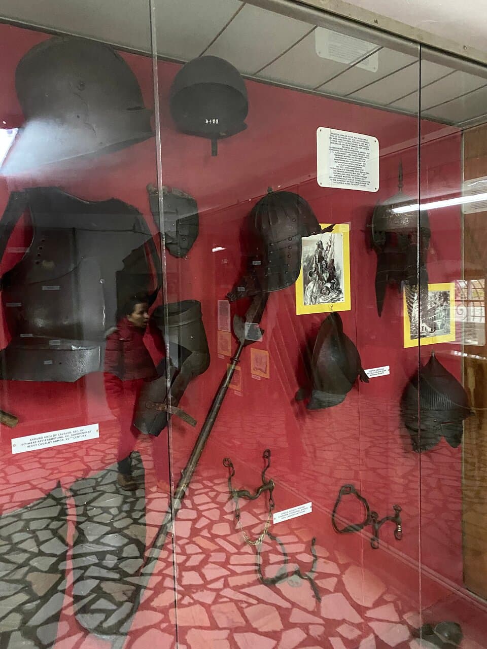 Helmets and armor and some weapon.