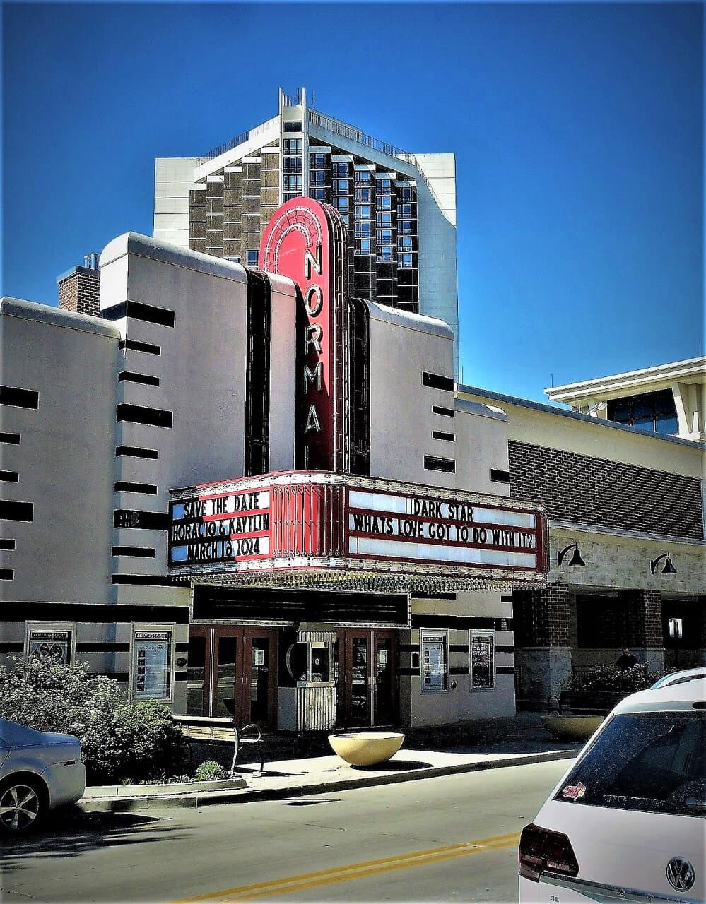 Normal Theater in Uptown Normal. May 2023