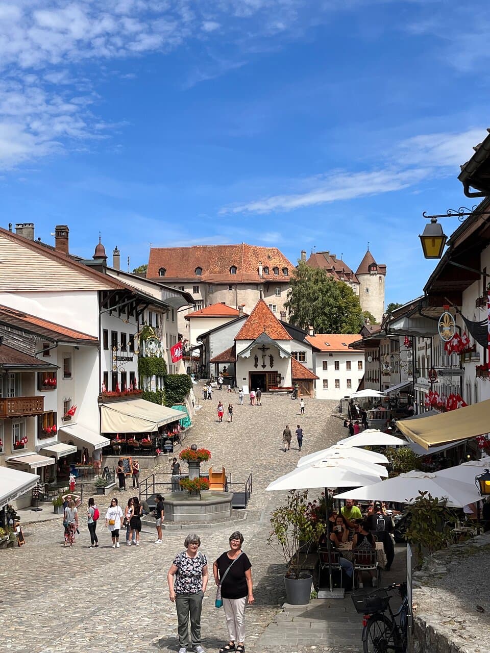 The castle in the background