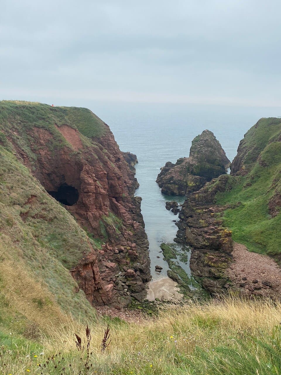 Along path near Abroath. The northern end of the trail is closed about 2 1/2 miles from Auchmithie.