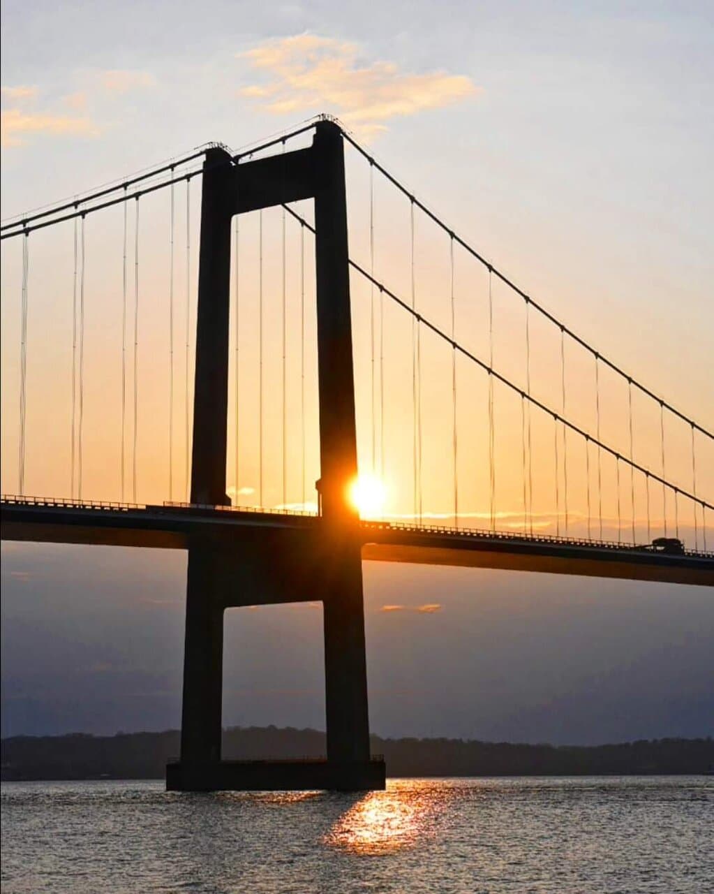 Den ny Lillebæltsbro, set fra Middelfart-siden.
