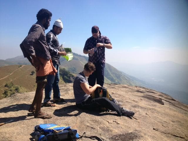 Christmas Eve lunch, served on banana leaves at 1750m