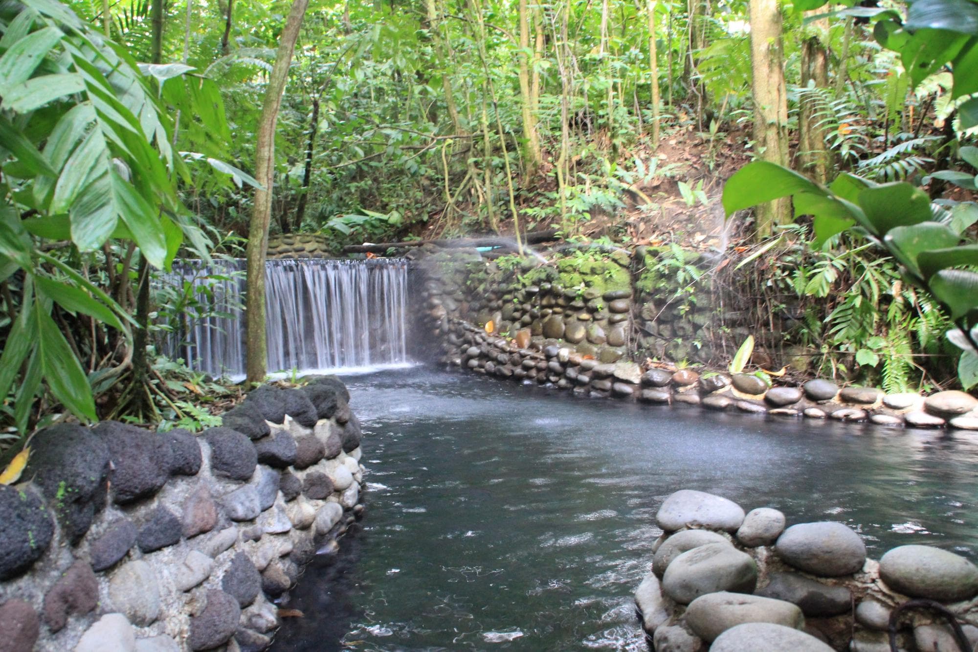 Ecotermales hot spring waterfall, great for a natural massage