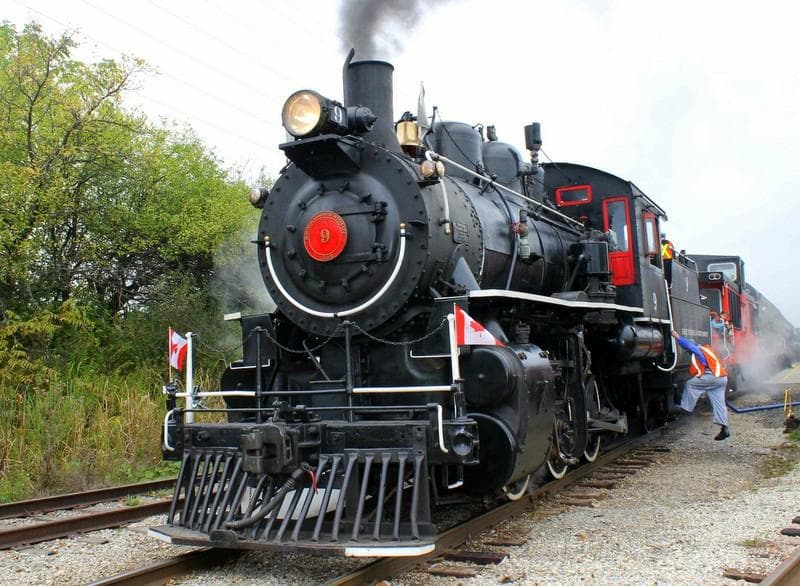 At the St.Jacobs station stop.