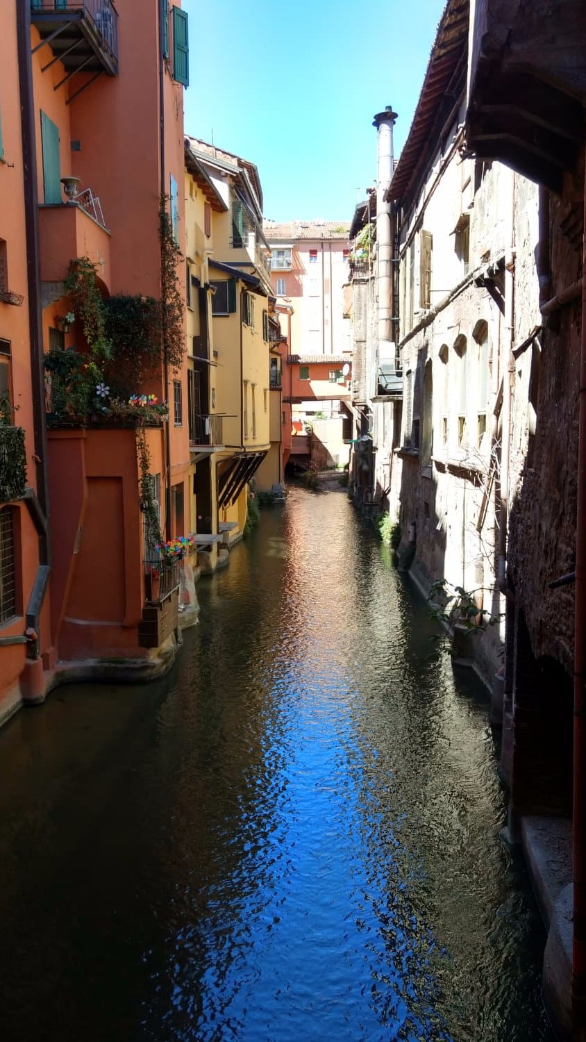 Smal hidden river in the heart of Bologna