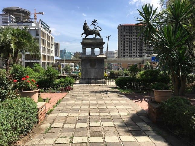 Monument and footpath