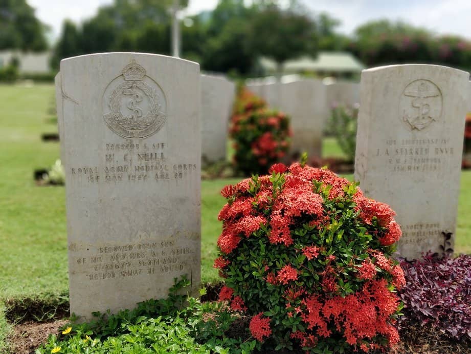 Rows of White Headstones