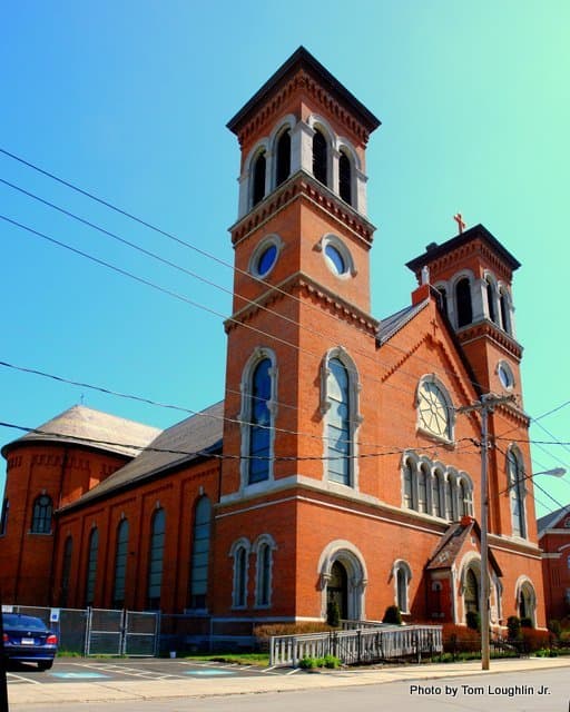 Front view of St Joseph and St Patrick Church in Utica Photo by Tom Loughlin Jr. on its 175th anniversary