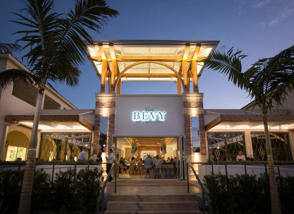 The Bevy Naples indoor/outdoor open air at night setting
