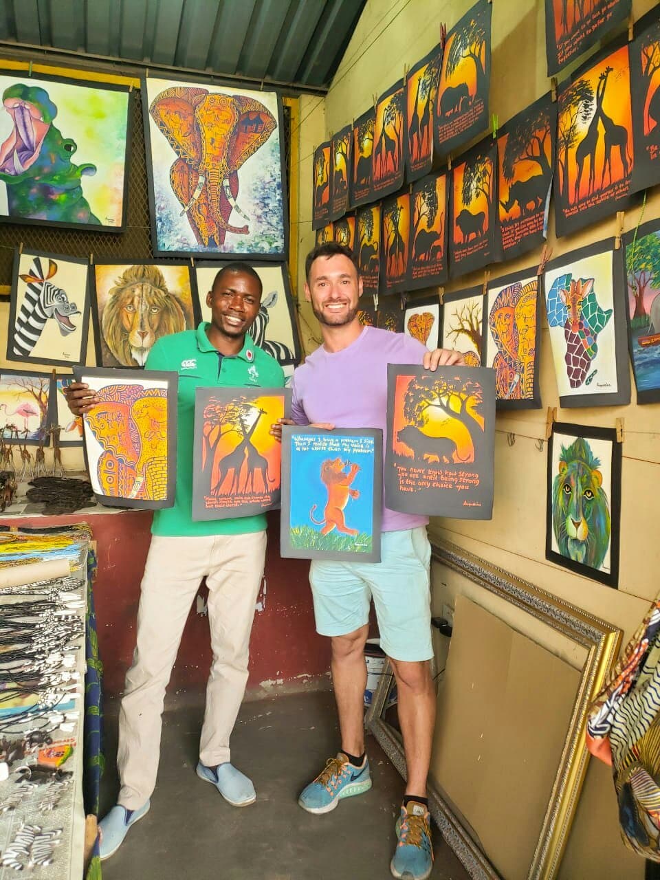 Visit Augustine Sikambala at shop number 44 to get yourself an original painting and a genuine smile plus a moment to remember 😄🇿🇲