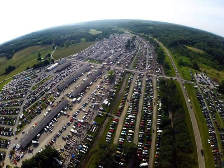 Aerial View of Rogers Flea Market. Over 1600 Vendor spaces indoors and out. Free admission & parking