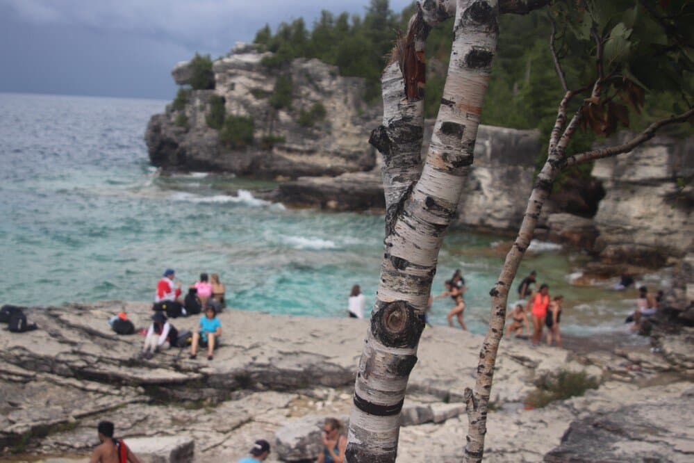 There are a lot of Rocks and more rocks. Or we could seom in  the ocean