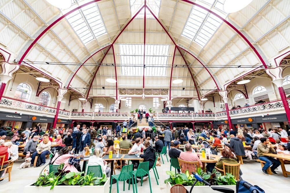 Seating area at Derby Market Hall
