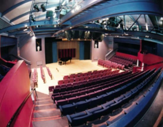 The interior of the Jim Marshall Auditorium, the main concert hall at The Stables