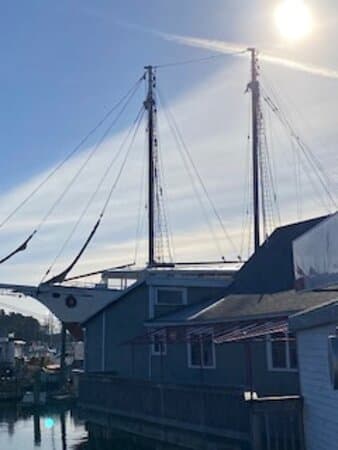 The ship near Dock Square.