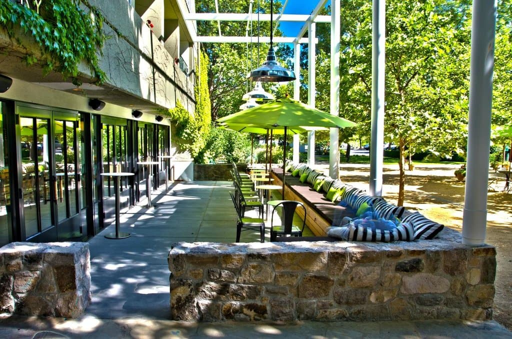 Our outdoor patio, perfect for sipping wine on a sunny day