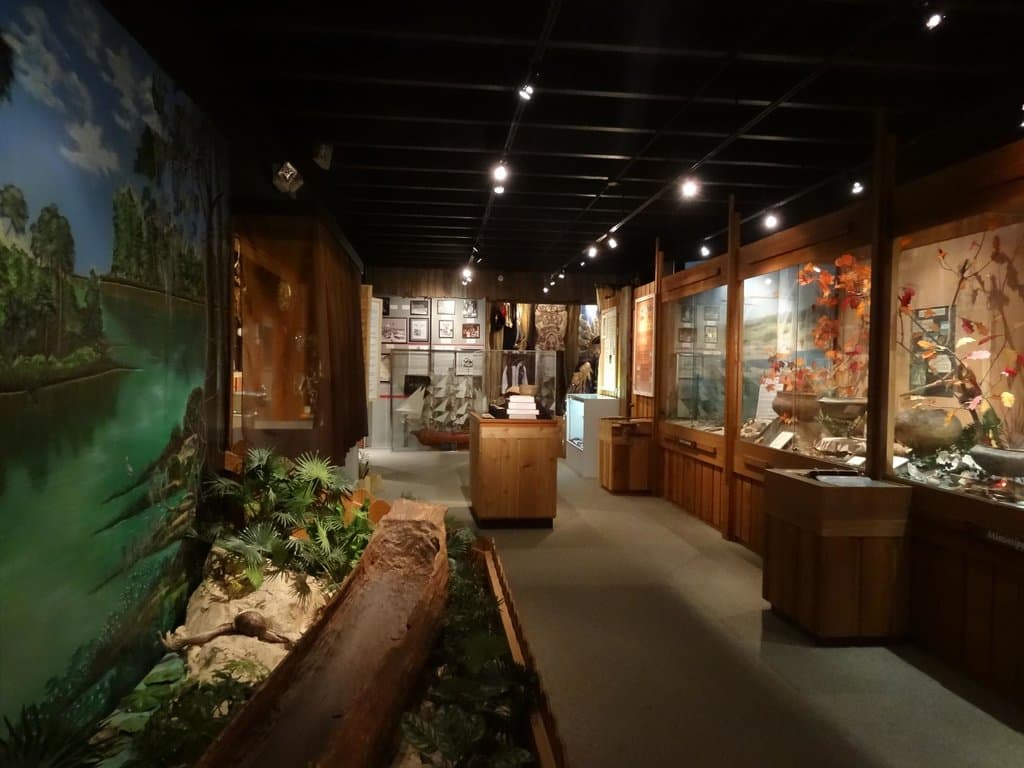 Museum display- raft on the left