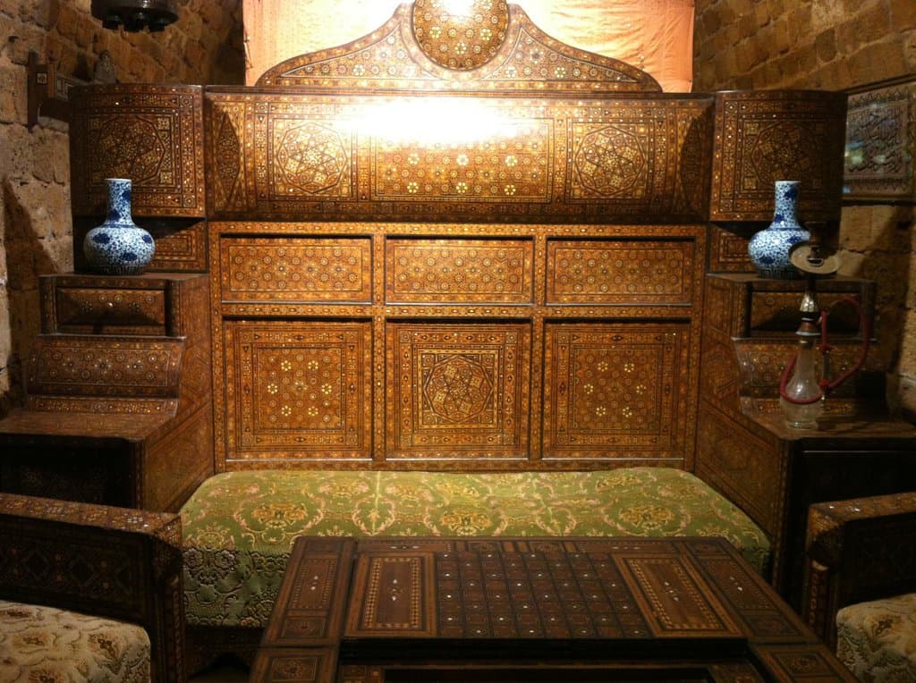 Beautiful inlaid bench