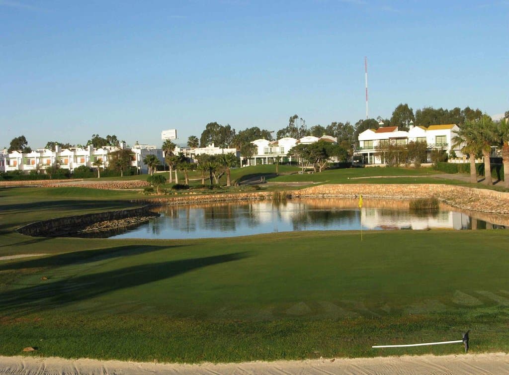 View back down 11th - testing par 3 over water