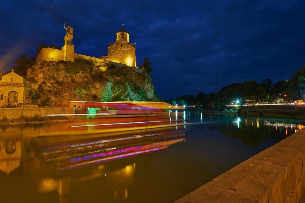 night time along the river