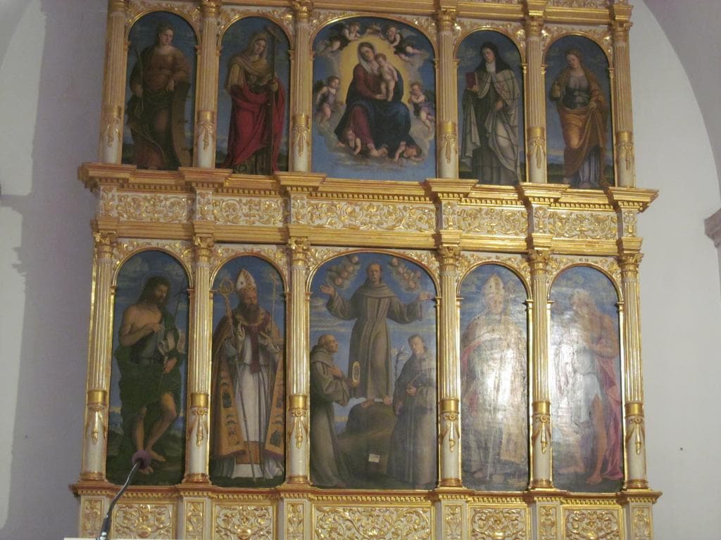 the The polyptych by Girolamo da Santacroce