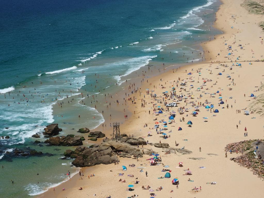 Redhead Beach on a very hot day