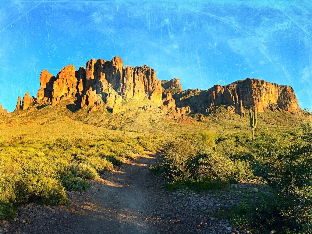 Superstion Mountain from my RV Dining room