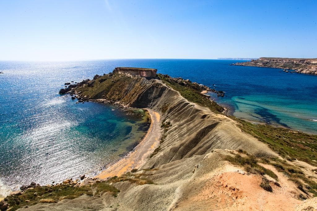 The view of two bays (Ghajn Tuffieha to the right)