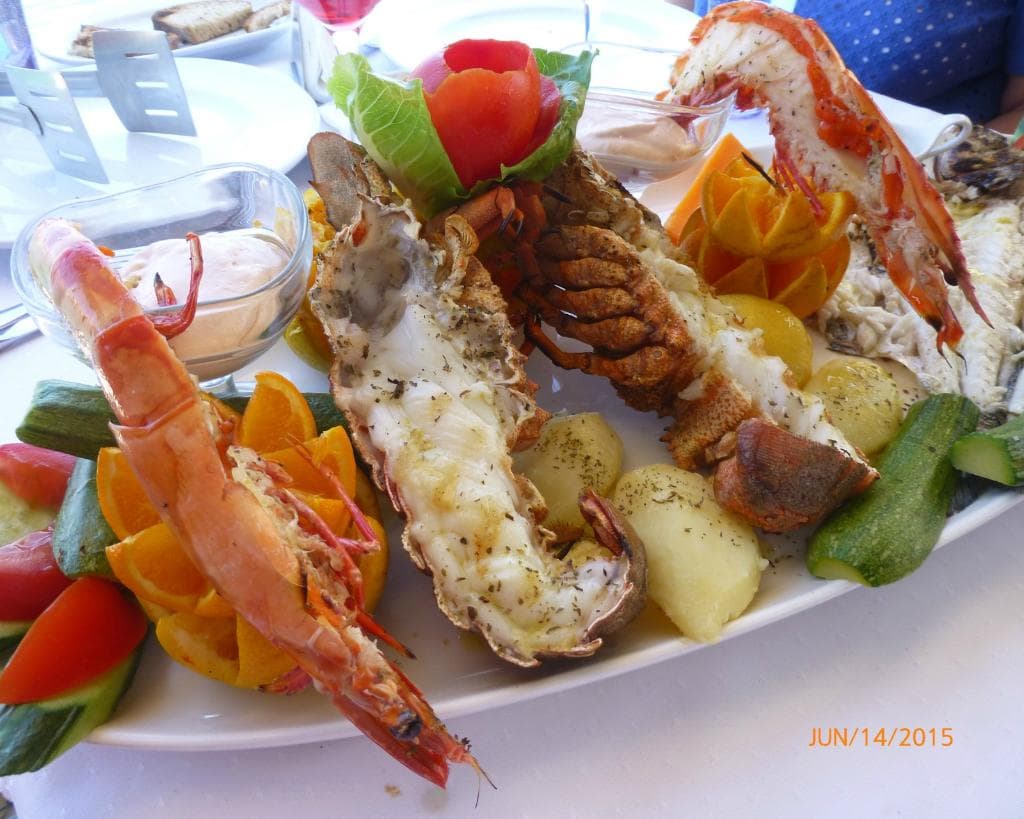 plateau cigale,gambas,bar
