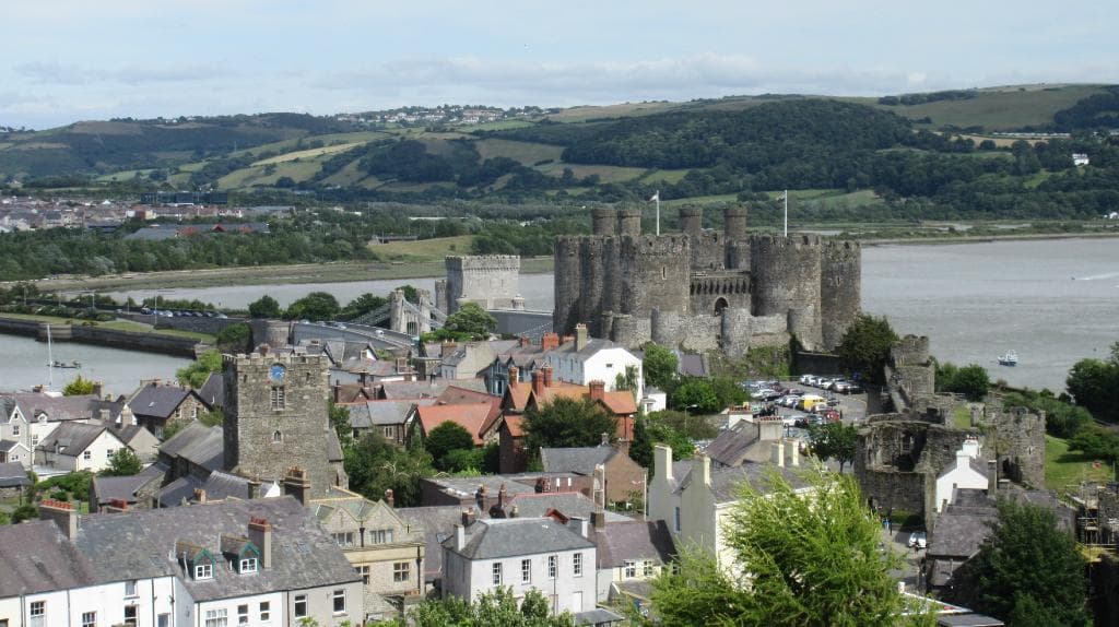 Conwy castle view from town walls