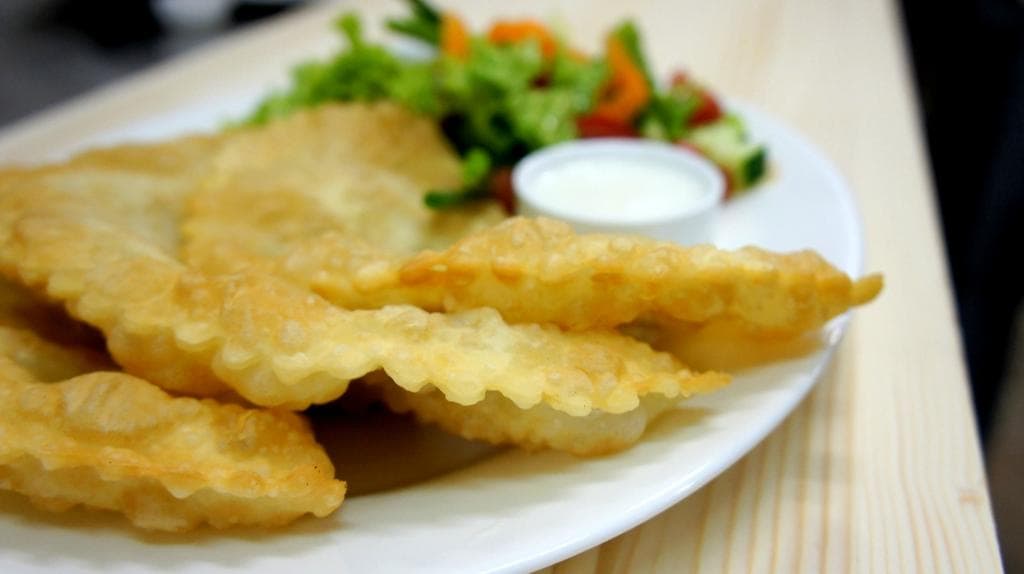 Chebureki up close. Yes, nothing defines a Crimean Tatar table as much, as our chebureki