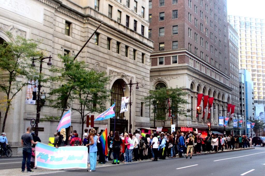 Marching up Broad St towards City Hall