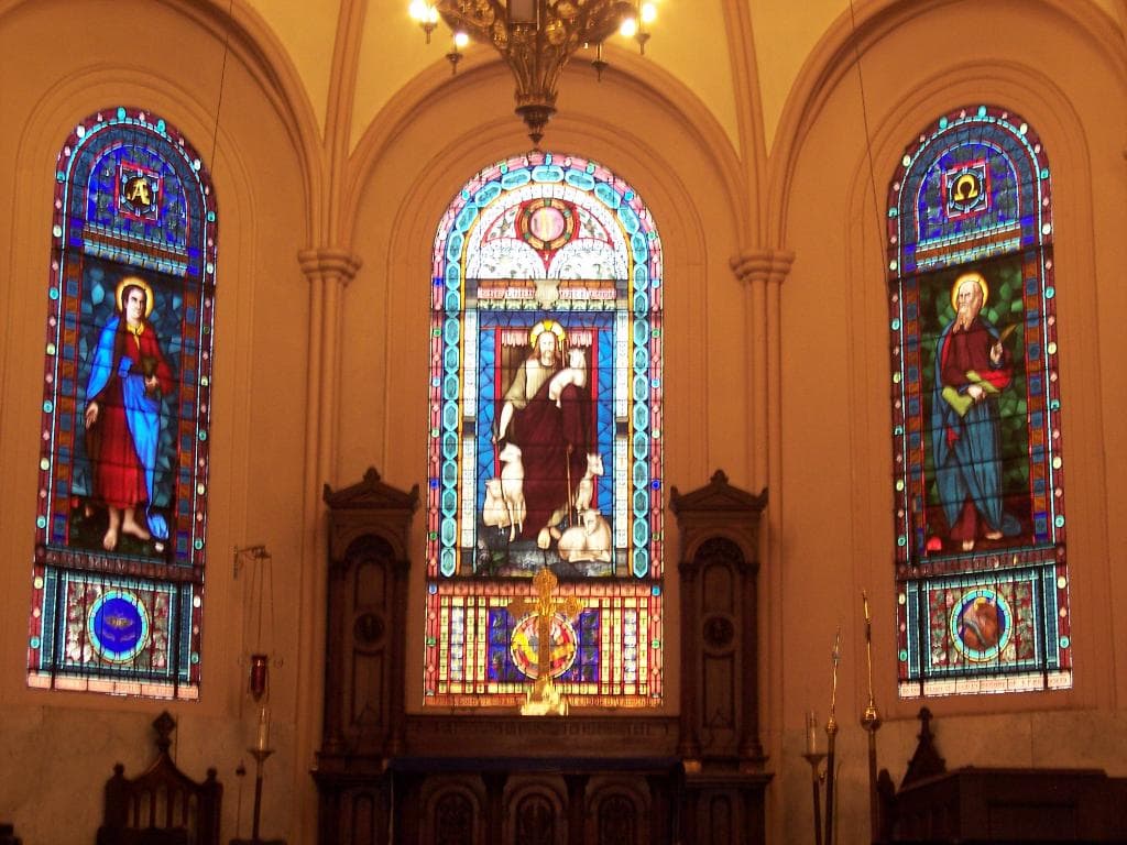 windows in front of sanctuary