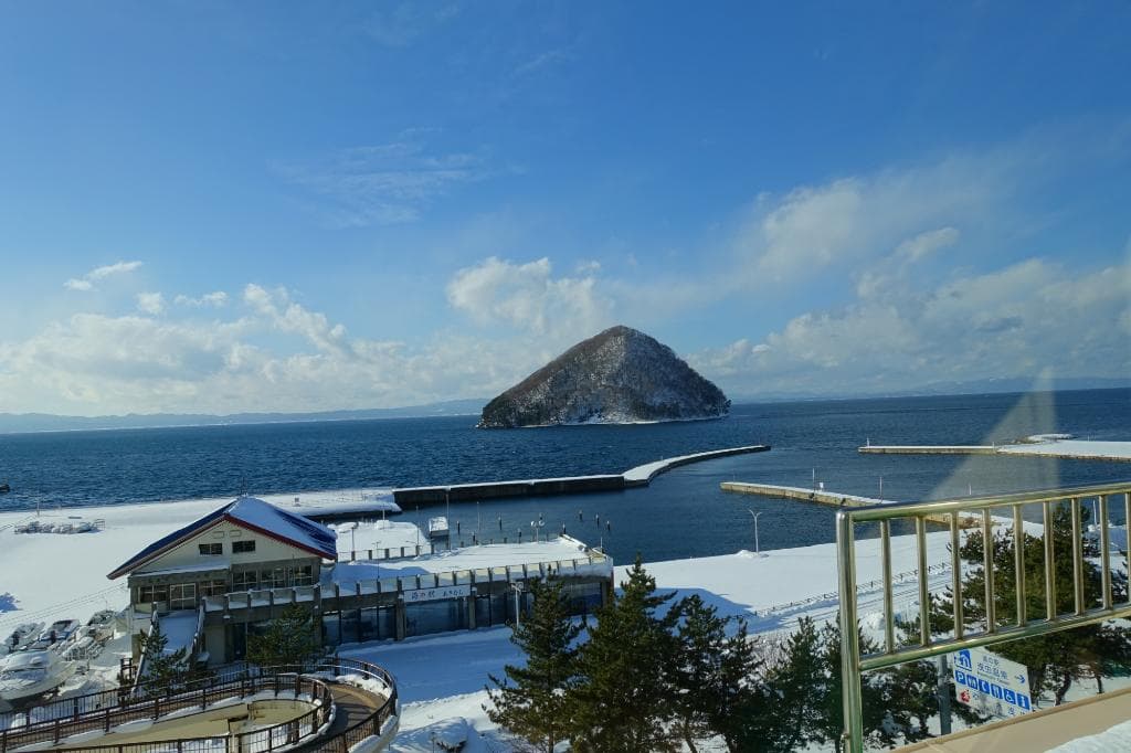 温泉の窓からの景色