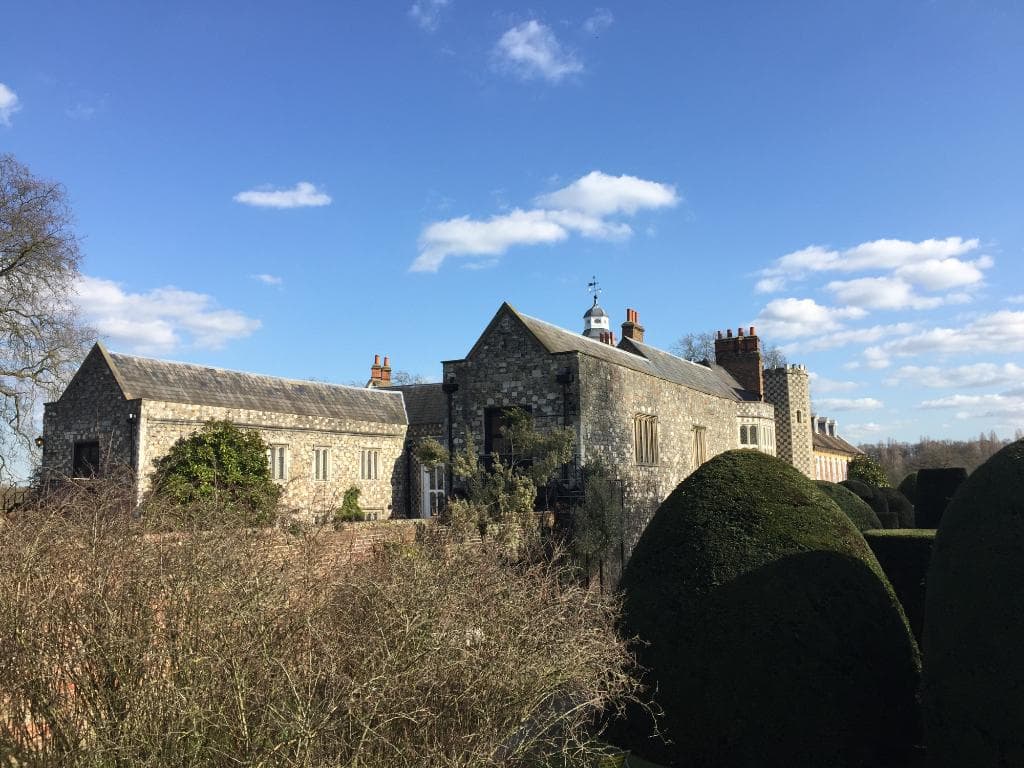The oldest part of the house, viewed from the front gardens.