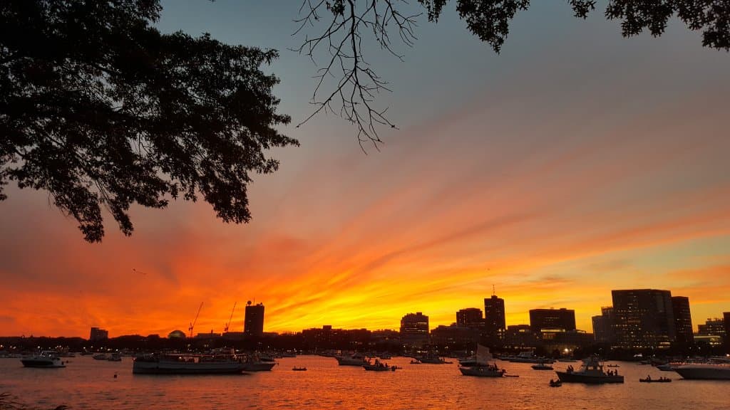 Sunset over the river July 4, 2016