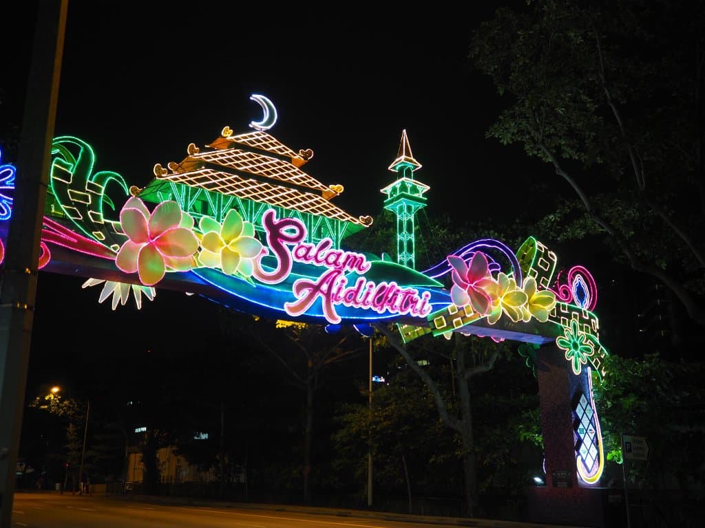 The light up along the street