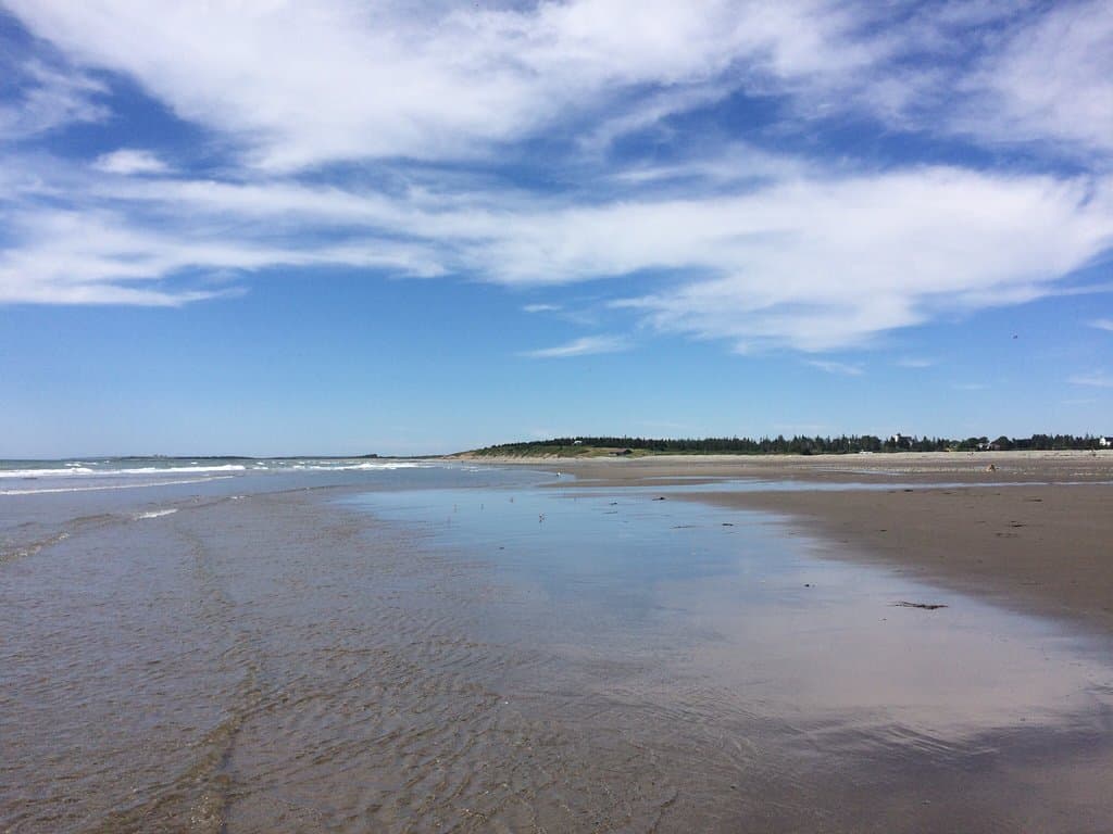 Second visit to Port Maitland beach. Soft sand, rocks in the background, peaceful spot to visit!