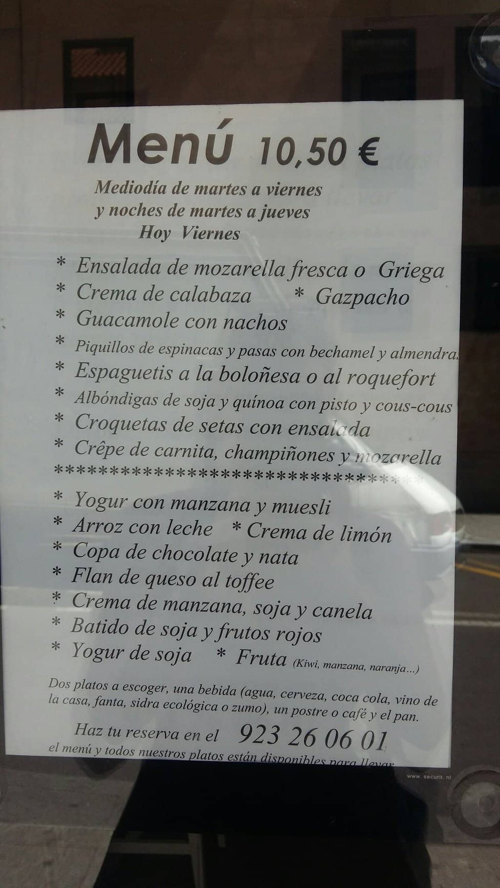 Incredible Value Menu del Día