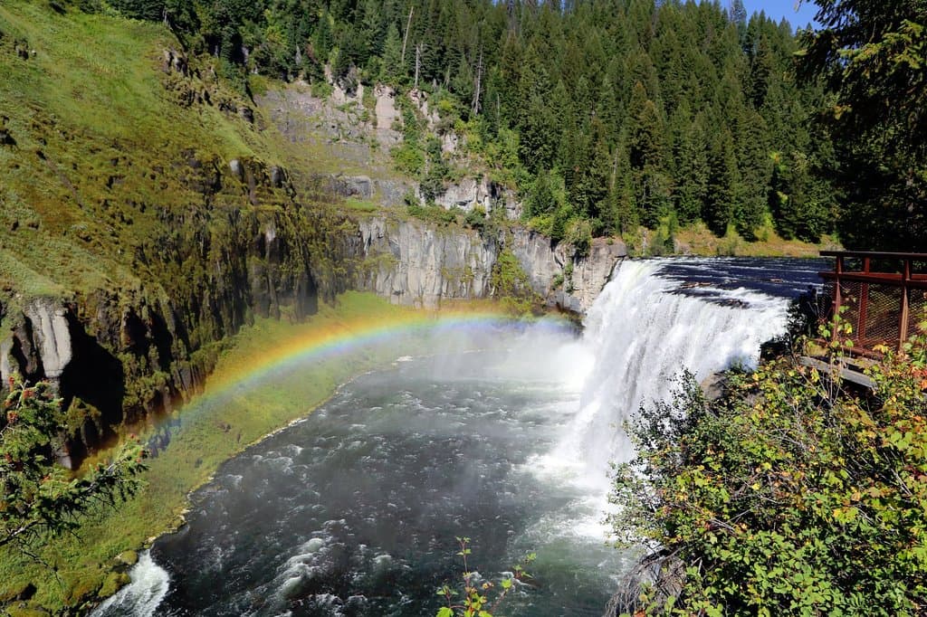 Rainbow over Mesa upper falls