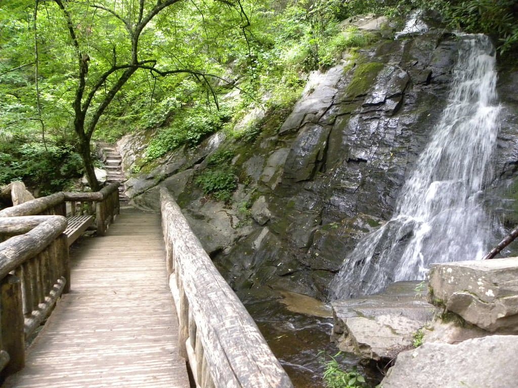 Juney Whank Falls and the bridge