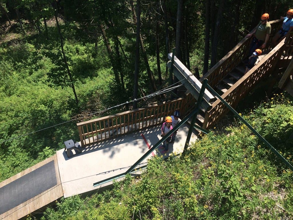 platform of second section of the zipline