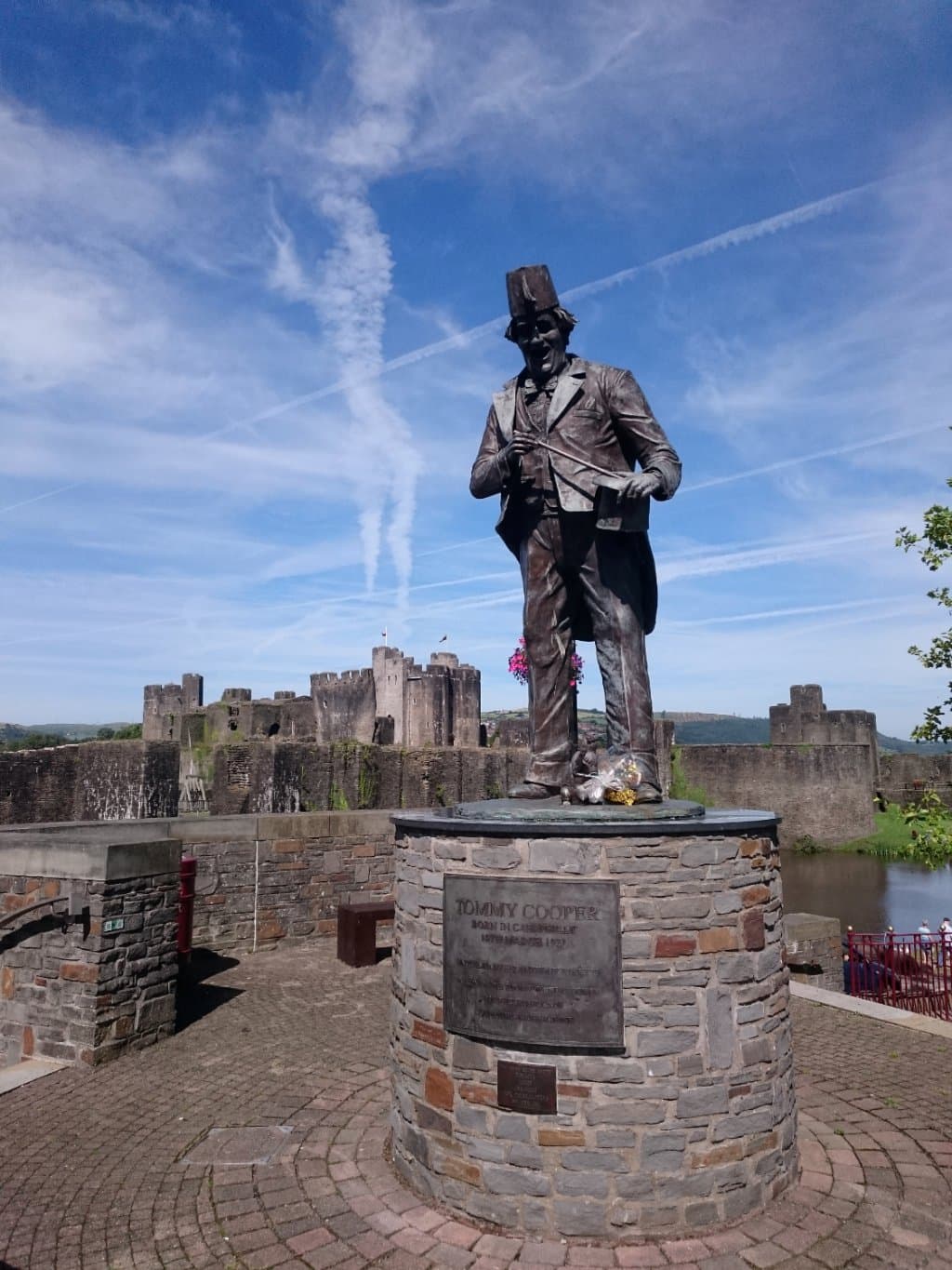 Tommy with the castle behind
