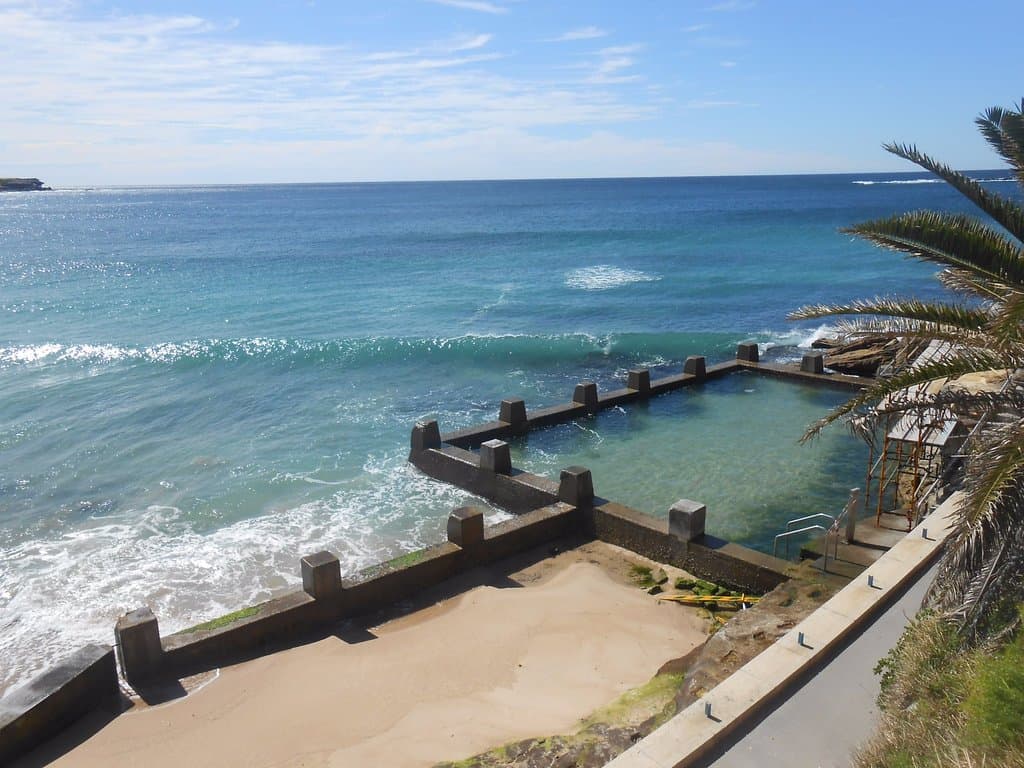Um close na piscina de Coogee.