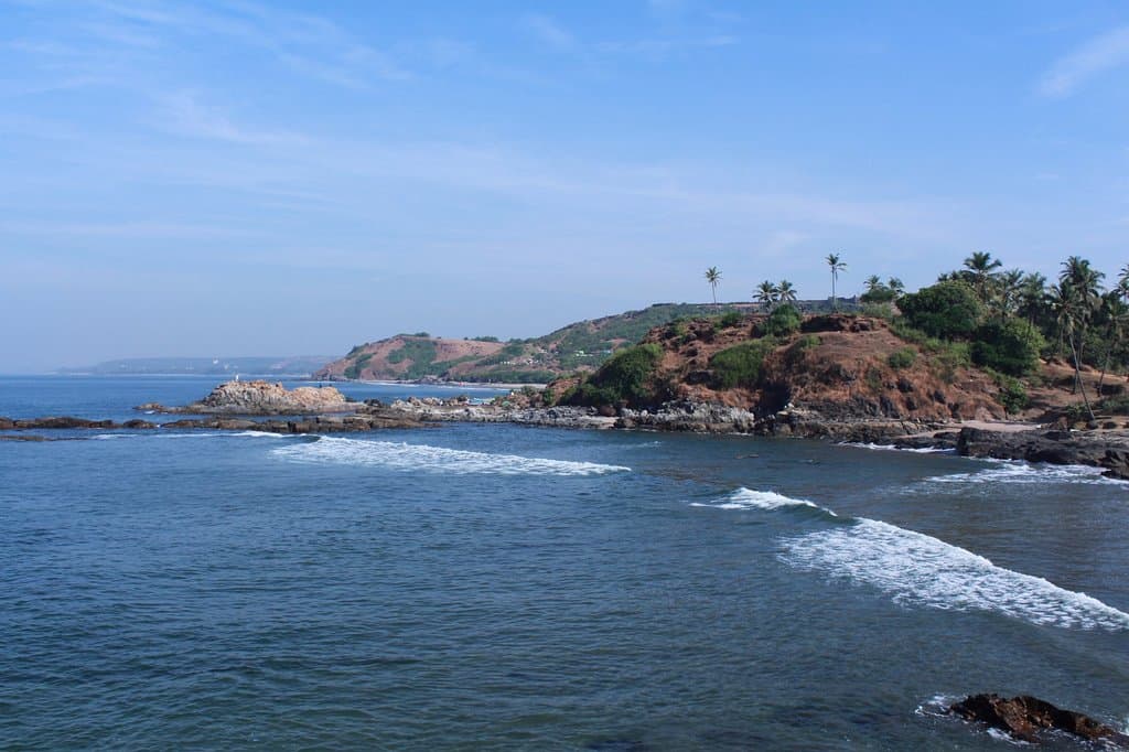 Ozran beach with a view of chapora fort (famous location in Dil Chahta hai )