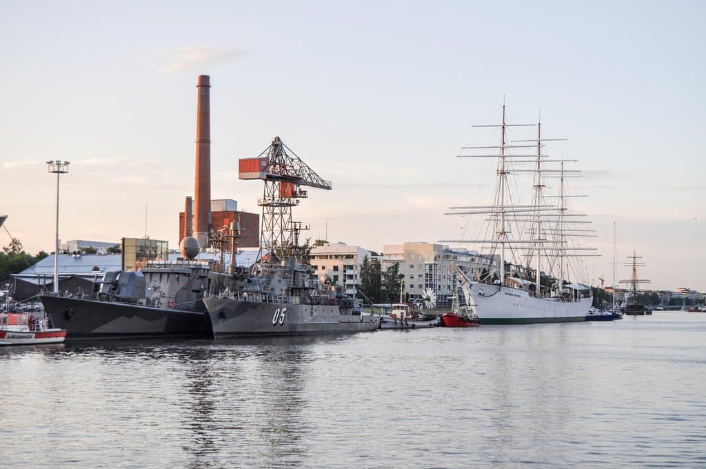 Maritime Centre Forum Marinum seen from the river Aura.