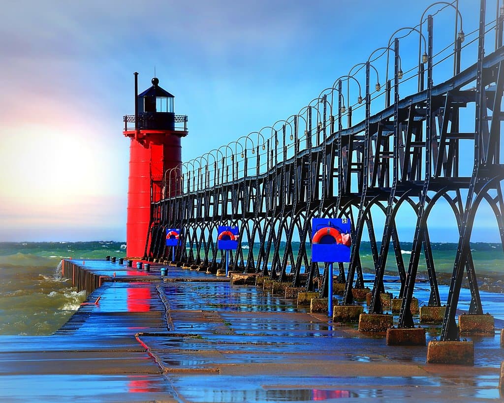 South Haven Lighthouse in Michigan